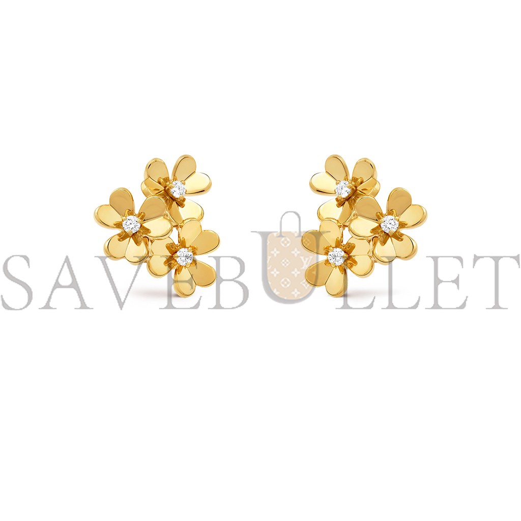 VAN CLEEF ARPELS FRIVOLE EARRINGS, 3 FLOWERS, MINI MODEL - YELLOW GOLD, DIAMOND VCARP2DV00 VAN CLEEF ARPELS FRIVOLE EARRINGS, 3 FLOWERS, MINI MODEL - YELLOW GOLD, DIAMOND VCARP2DV00